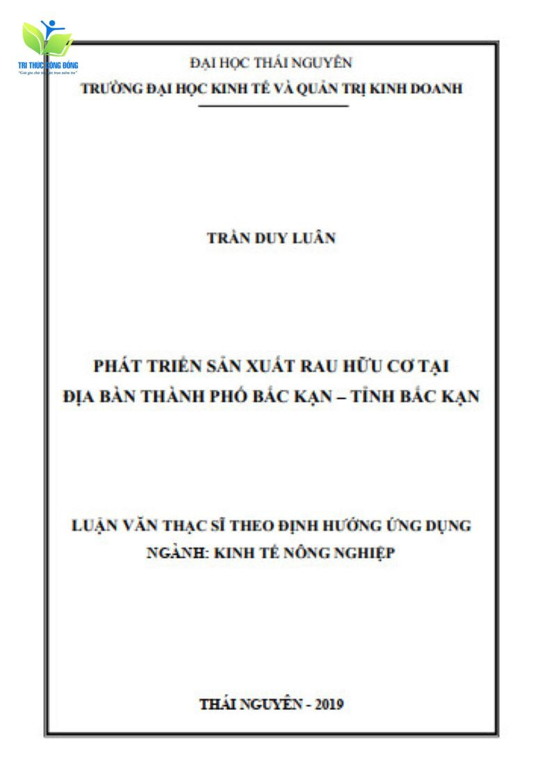 Mẫu luận văn thạc sĩ kinh tế nông nghiệp về phát triển sản xuất Mẫu luận văn thạc sĩ kinh tế nông nghiệp về phát triển sản xuất