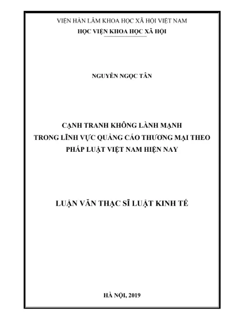 Mẫu luận văn thạc sĩ luật kinh tế số 5