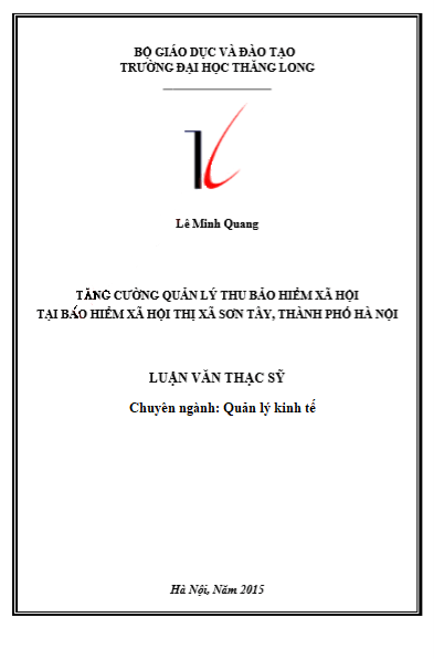 Mẫu luận văn thạc sĩ quản lý kinh tế về thu bảo hiểm xã hội Mẫu luận văn thạc sĩ quản lý kinh tế về thu bảo hiểm xã hội
