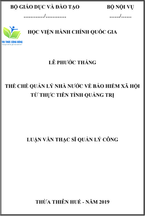 Mẫu luận văn thạc sĩ quản lý nhà nước về bảo hiểm xã hội Mẫu luận văn thạc sĩ quản lý nhà nước về bảo hiểm xã hội