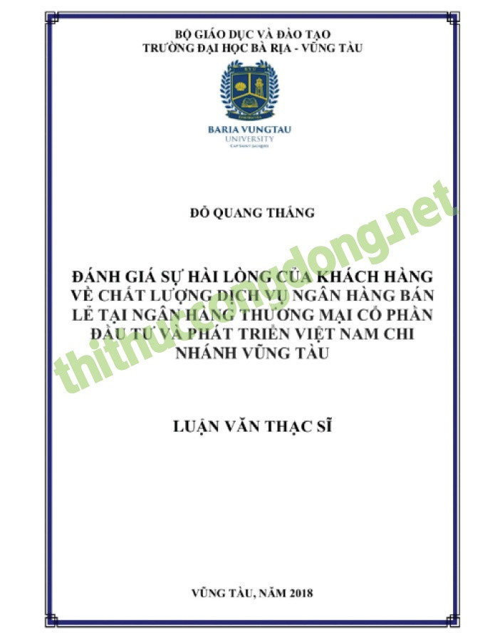 Mẫu luận văn thạc sĩ quản trị chất lượng dịch vụ ngân hàng Mẫu luận văn thạc sĩ quản trị chất lượng dịch vụ ngân hàng