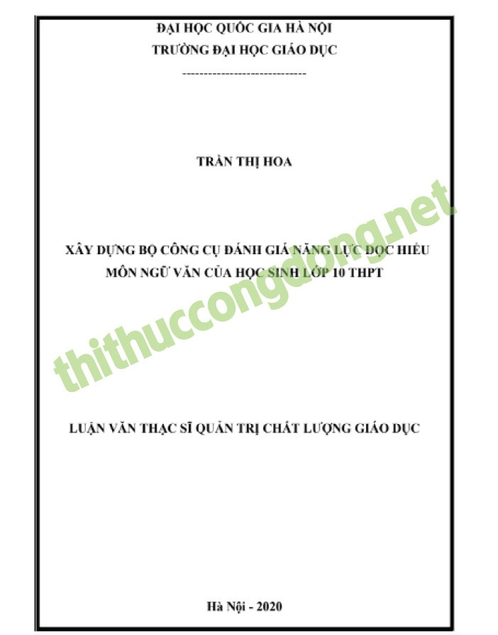 Mẫu luận văn thạc sĩ quản trị chất lượng giáo dục Mẫu luận văn thạc sĩ quản trị chất lượng giáo dục