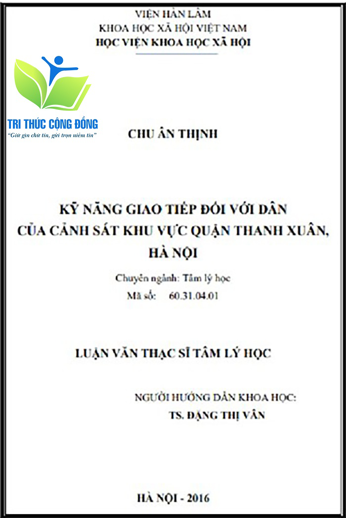 Mẫu luận văn thạc sĩ tâm lý học kỹ năng giao tiếp Mẫu luận văn thạc sĩ tâm lý học kỹ năng giao tiếp