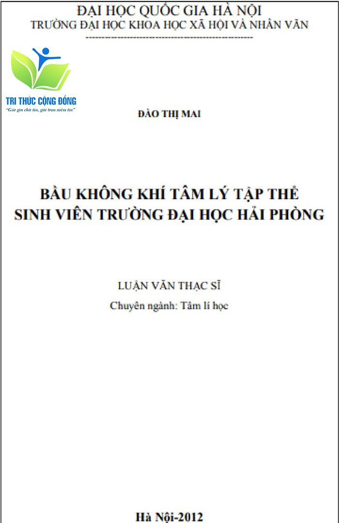 Mẫu luận văn thạc sĩ tâm lý học tập thể Mẫu luận văn thạc sĩ tâm lý học tập thể