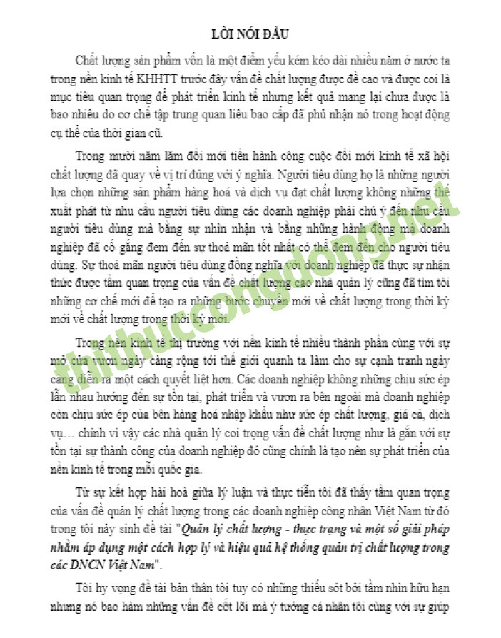 Mẫu luận văn thạc sĩ về vấn đề quản trị chất lượng Mẫu luận văn thạc sĩ về vấn đề quản trị chất lượng