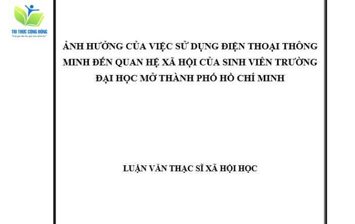 Mẫu luận văn thạc sĩ xã hội học đạt điểm cao Mẫu luận văn thạc sĩ xã hội học đạt điểm cao