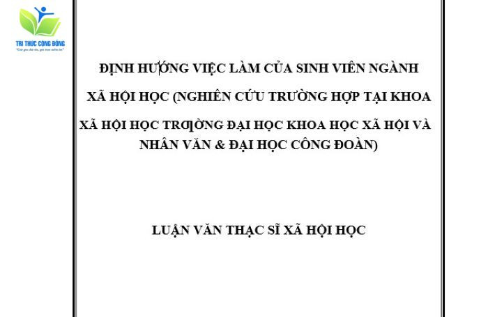 Mẫu luận văn thạc sĩ xã hội về định hướng việc làm Mẫu luận văn thạc sĩ xã hội về định hướng việc làm