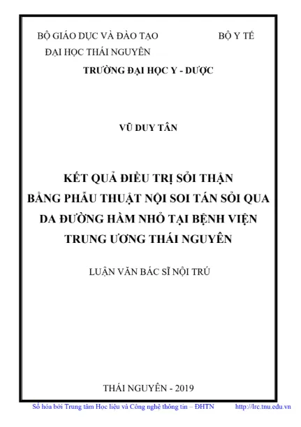 Mẫu luận văn thạc sĩ y học chuyên ngành NGOẠI KHOA số 1