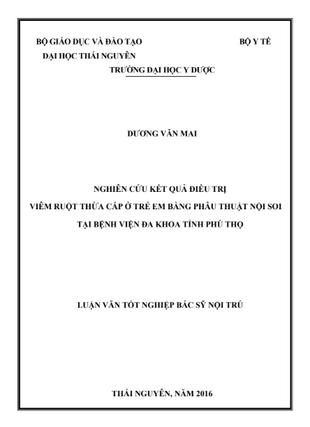 Mẫu luận văn thạc sĩ y học chuyên ngành NGOẠI KHOA số 2