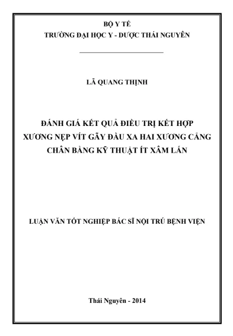 Mẫu luận văn thạc sĩ y học chuyên ngành NGOẠI KHOA số 3