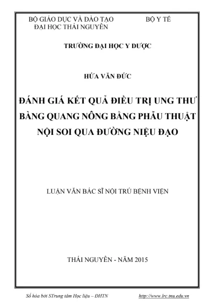 Mẫu luận văn thạc sĩ y học chuyên ngành NGOẠI KHOA số 4
