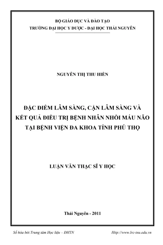 Mẫu luận văn thạc sĩ y học chuyên ngành NỘI KHOA