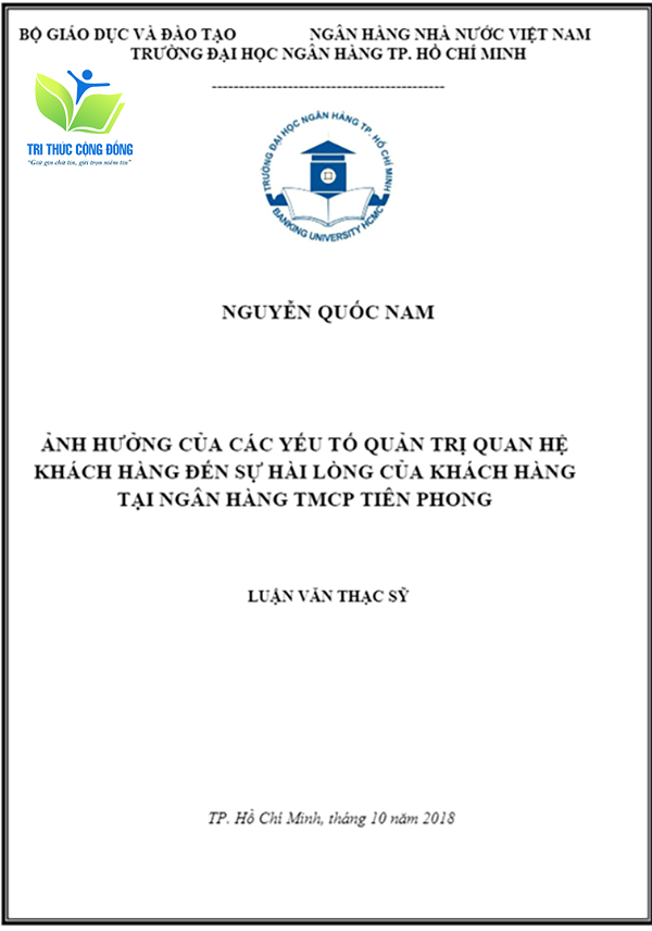 Mẫu luận văn về ảnh hưởng yếu tố quản trị quan hệ khách hàng Mẫu luận văn về ảnh hưởng yếu tố quản trị quan hệ khách hàng