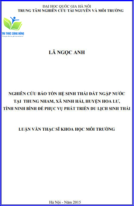 Mẫu luận văn về du lịch sinh thái xuất sắc nhất