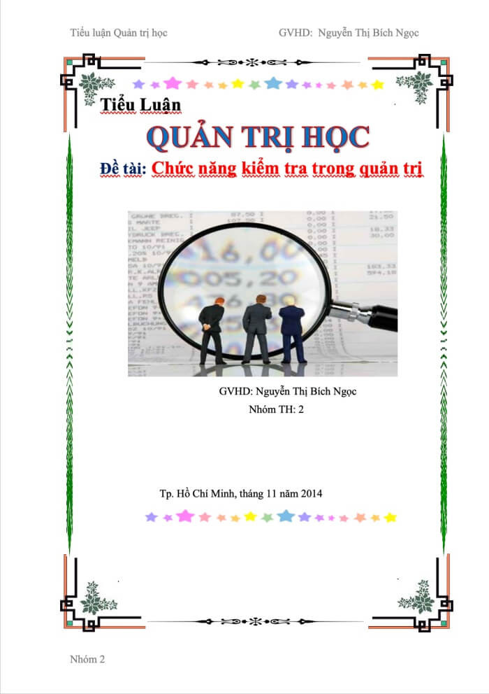 Mẫu tiểu luận chức năng kiểm tra trong quản trị học miễn phí Mẫu tiểu luận chức năng kiểm tra trong quản trị học miễn phí