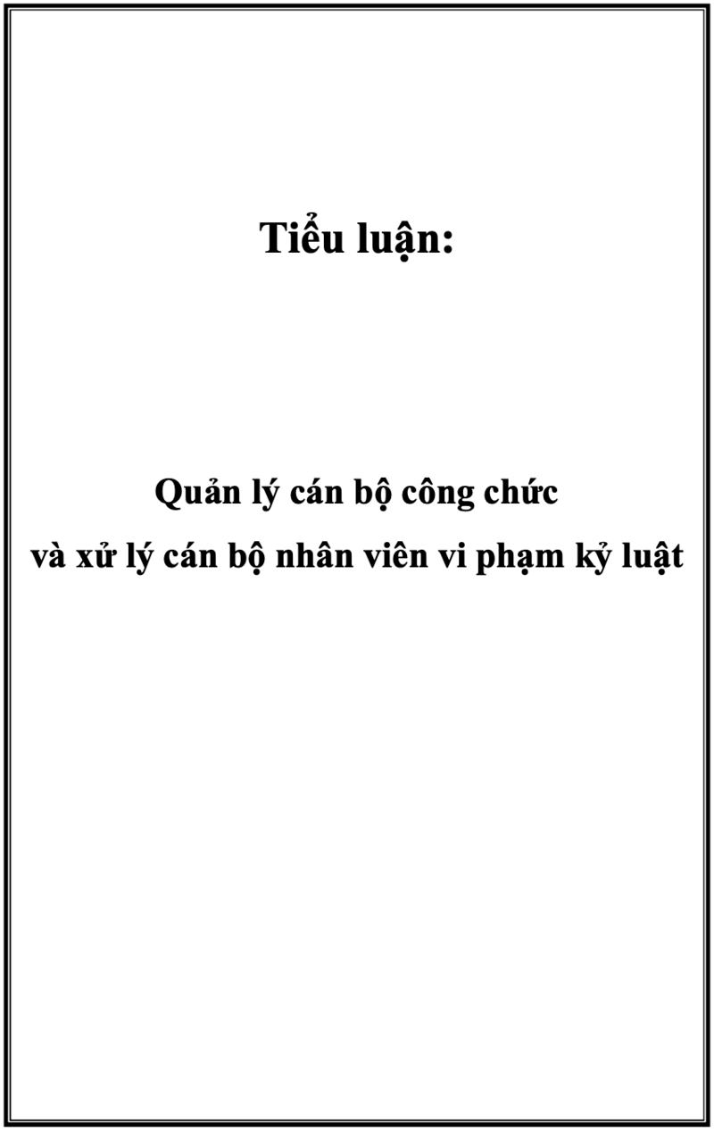 Mẫu tiểu luận kỹ năng quản lý lãnh đạo cấp phòng 3 