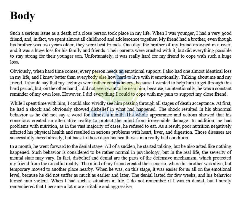 Một trích đoạn trong phần thân bài của essay Một trích đoạn trong phần thân bài của essay