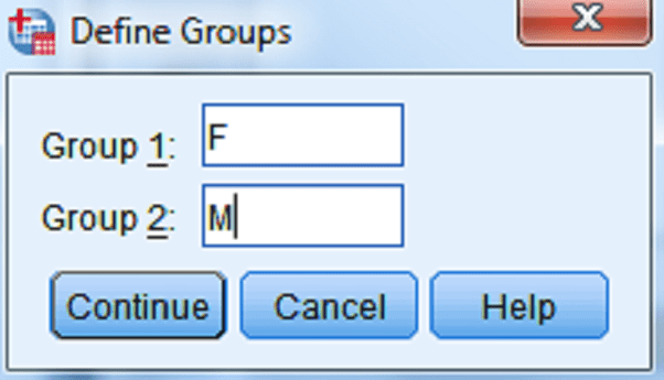 Nhấn Define Groups, phân biệt được hai tổng thể Nhấn Define Groups, phân biệt được hai tổng thể