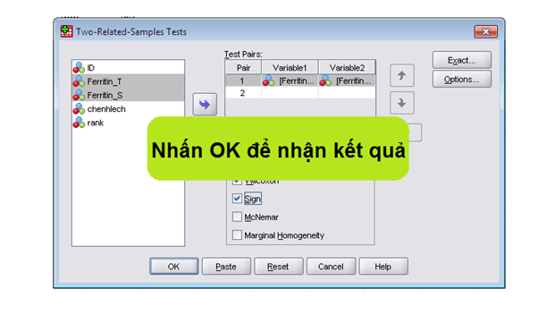 Nhấn OK để nhận kết quả Nhấn OK để nhận kết quả