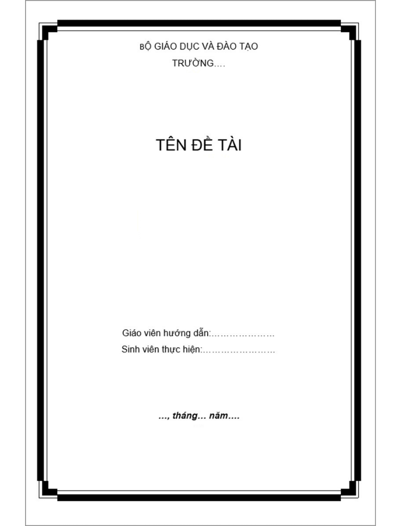 Nhập thông tin trong trang bìa Nhập thông tin trong trang bìa