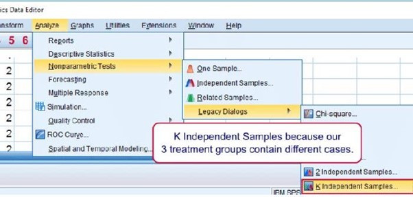 Thao tác mở kiểm định kruskal-wallis Thao tác mở kiểm định kruskal-wallis