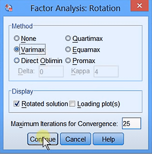 Tích vào ô Varimax trong mục Rotation Tích vào ô Varimax trong mục Rotation
