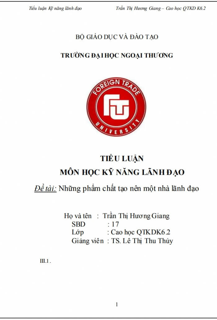 Tiểu luận quản trị học về lãnh đạo miễn phí Tiểu luận quản trị học về lãnh đạo miễn phí