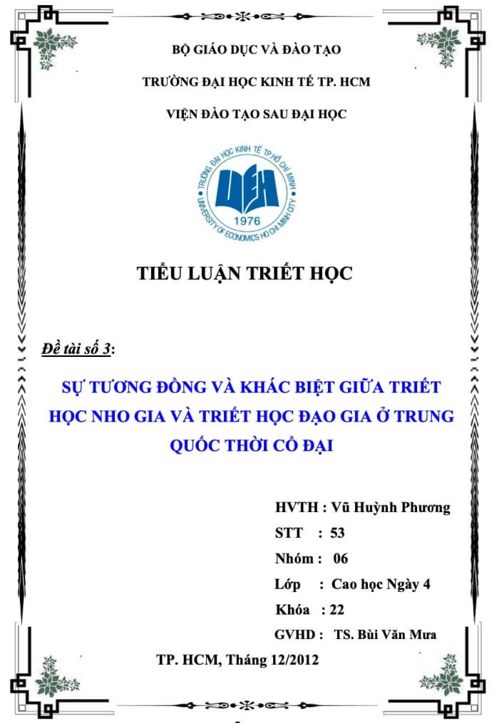 Tiểu luận triết học phương Đông Tiểu luận triết học phương Đông