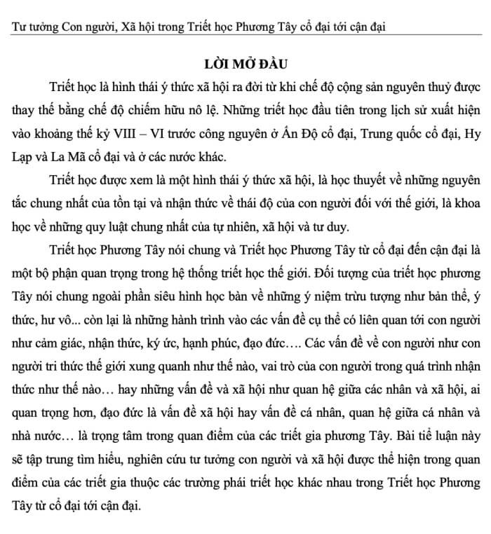 Tiểu luận triết học phương Tây Tiểu luận triết học phương Tây