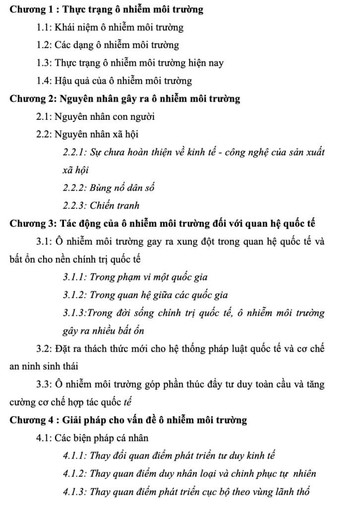 Tiểu luận triết học về ô nhiễm môi trường Tiểu luận triết học về ô nhiễm môi trường