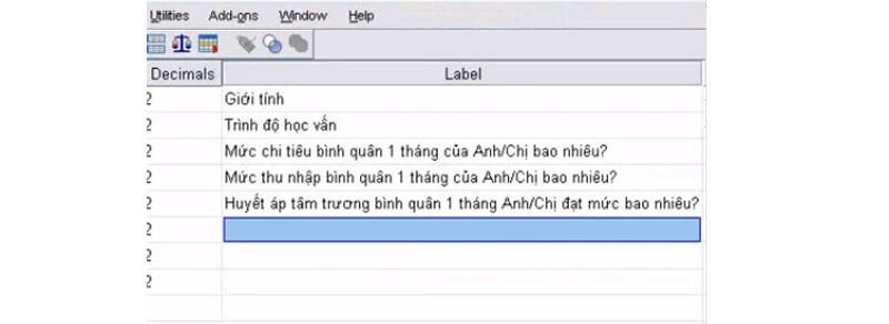 Dữ liệu có thể nhập tại cột Label Dữ liệu có thể nhập tại cột Label