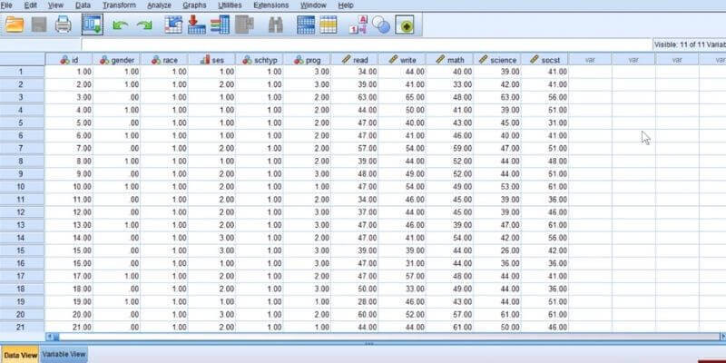 Dữ liệu của phân phối chuẩn trong SPSS