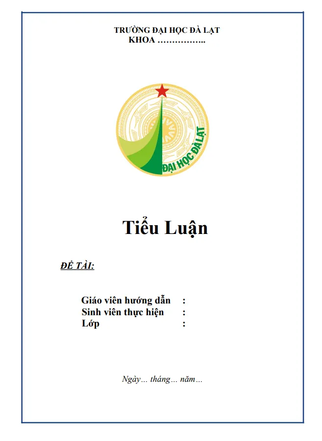 Mẫu bìa Đại học Đà Lạt (DLU)