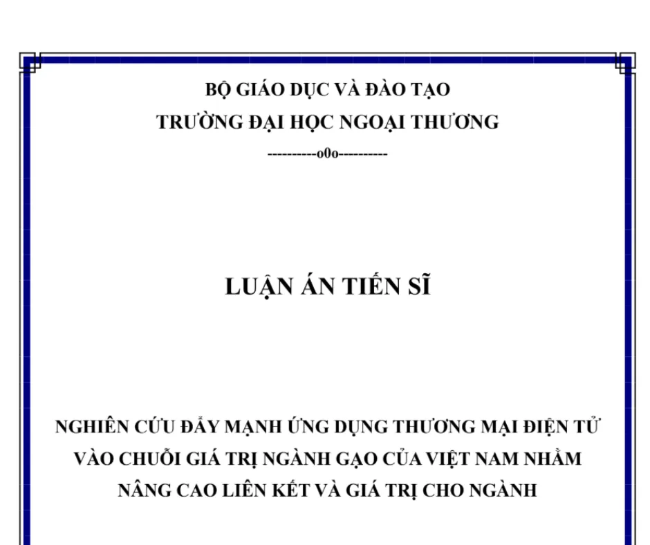 Một luận án tiến sĩ kinh tế thường có cấu trúc chuẩn mực, đảm bảo tính khoa học
