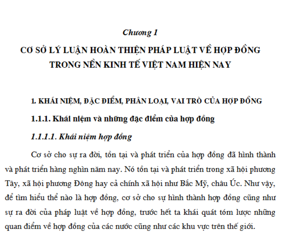 Luận án về pháp luật hợp đồng kinh tế trong nền kinh tế thị trường