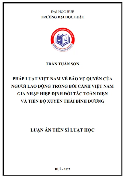 Mẫu 1: Bìa luận án tiến sĩ Luật học