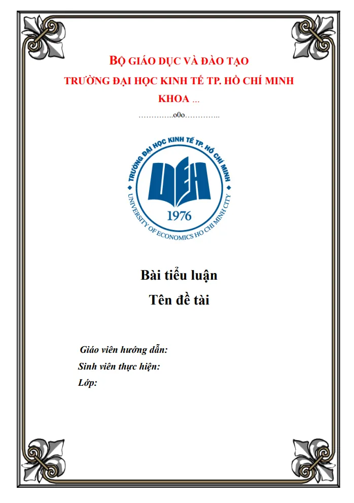 Mẫu bìa Đại học Kinh tế TP. HCM