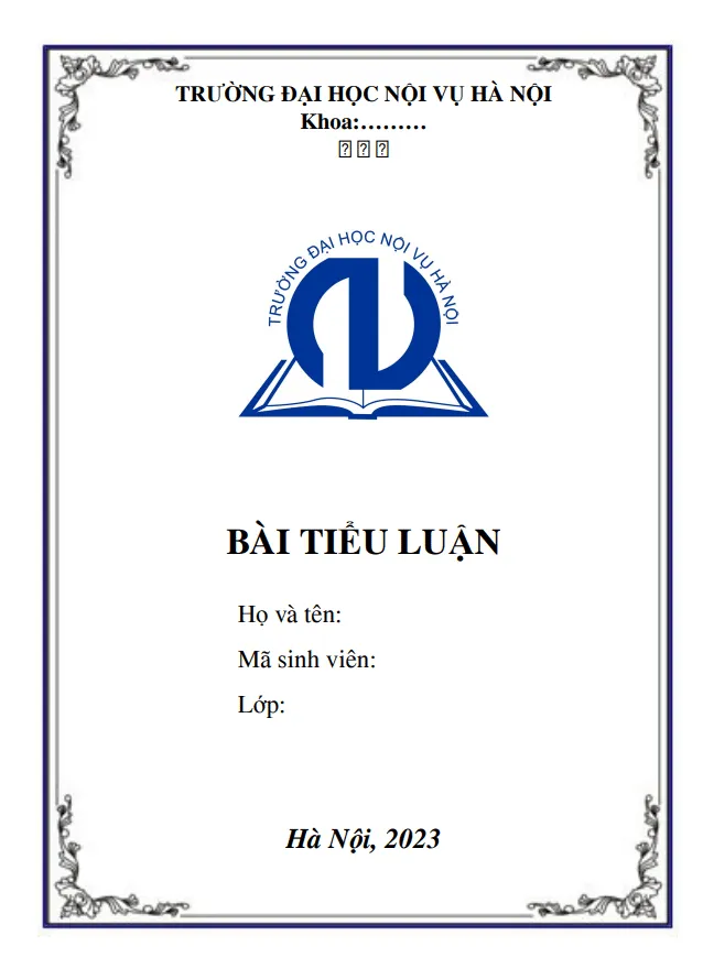 Mẫu bìa Đại học Nội vụ Hà Nội (HUHA)