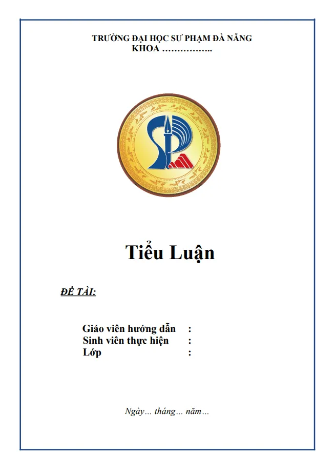 Mẫu bìa Đại học Sư phạm Đà Nẵng (UED)