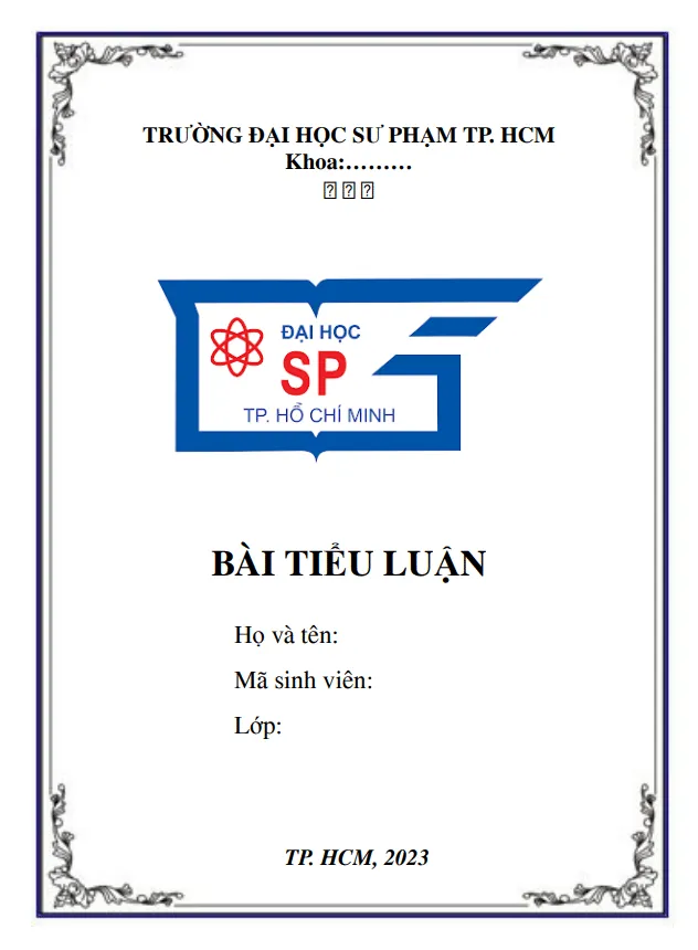 Mẫu bìa Đại học Sư phạm TP. HCM (HCMUE)