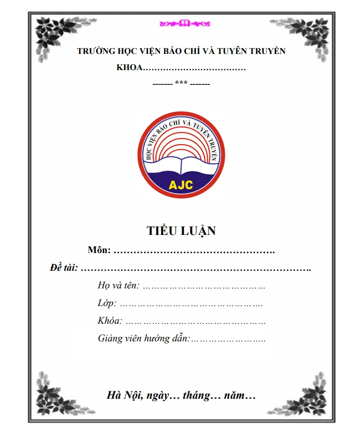 Trang bìa Học viện Báo chí & Tuyên truyền (AJC)