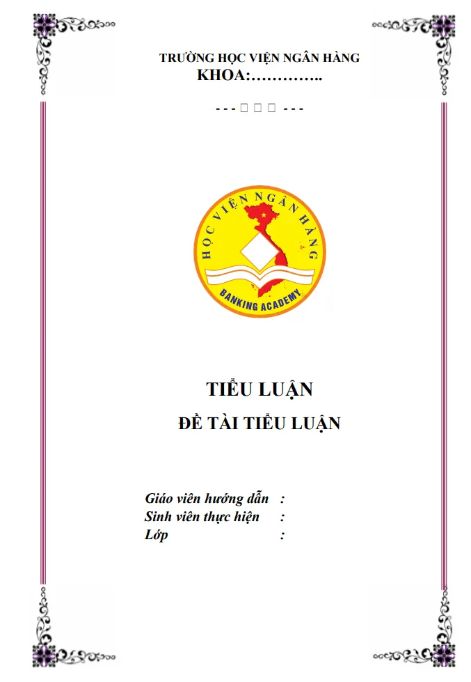 Mẫu bìa Học viện Ngân hàng (BAV)