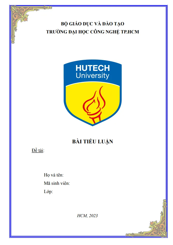 Mẫu bìa Đại học Công nghệ TP. HCM (HUTECH)