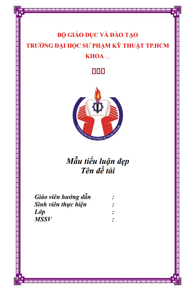 Mẫu bìa Đại học Sư phạm Kỹ thuật TP. HCM (HCMUTE)