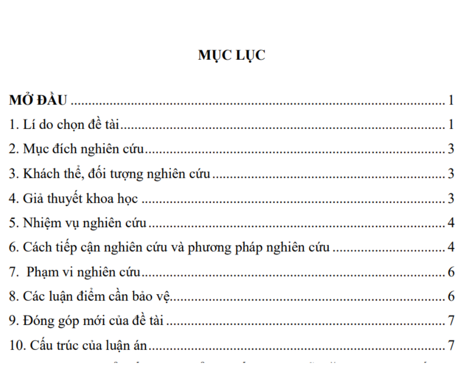 Phần mở đầu giúp người đọc hình dung tổng thể về công trình nghiên cứu