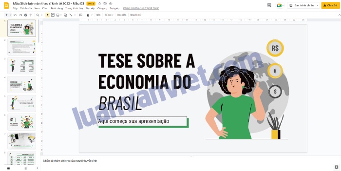 Bí quyết tạo slide luận văn thạc sĩ kinh tế ấn tượng