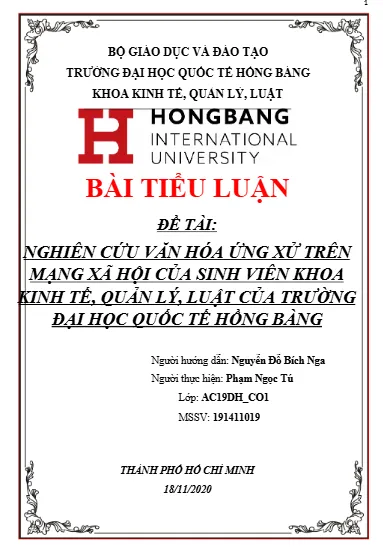 Văn hóa ứng xử của sinh viên trên mạng xã hội Văn hóa ứng xử của sinh viên trên mạng xã hội