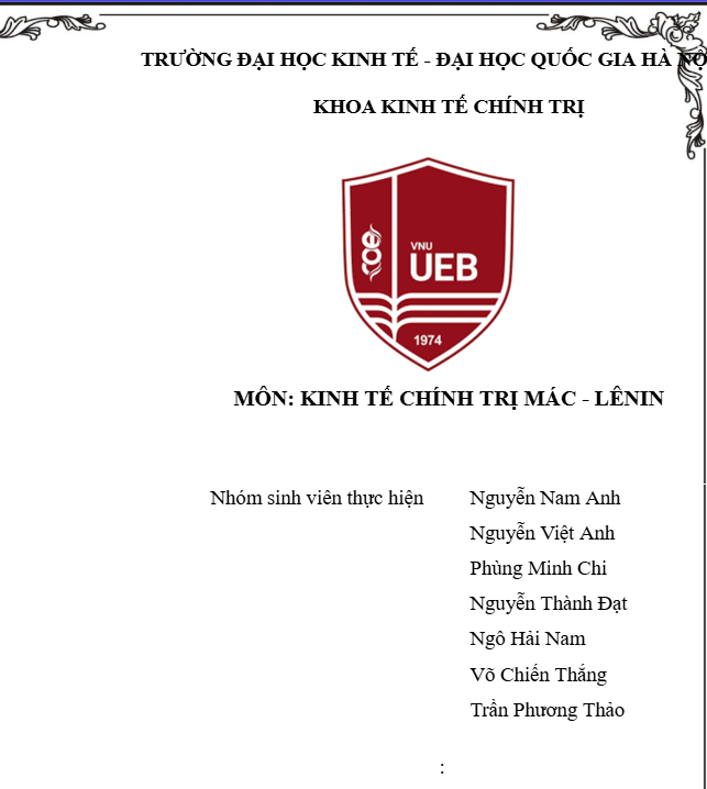 Bài tiểu luận kinh tế chính trị Mác – Lênin và vấn đề xóa đói giảm nghèo ở Việt Nam