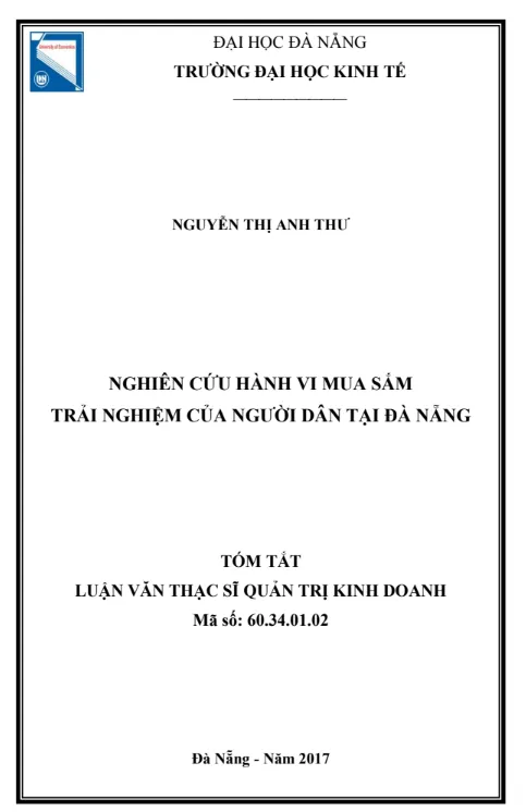 Nghiên cứu hành vi mua sắm trải nghiệm của người dân tại Đà Nẵng