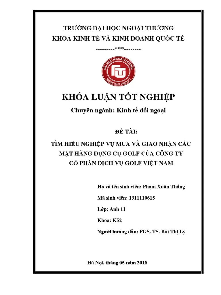 Bìa khóa luận tốt nghiệp - chuyên ngành Kinh tế đối ngoại Bìa khóa luận tốt nghiệp - chuyên ngành Kinh tế đối ngoại